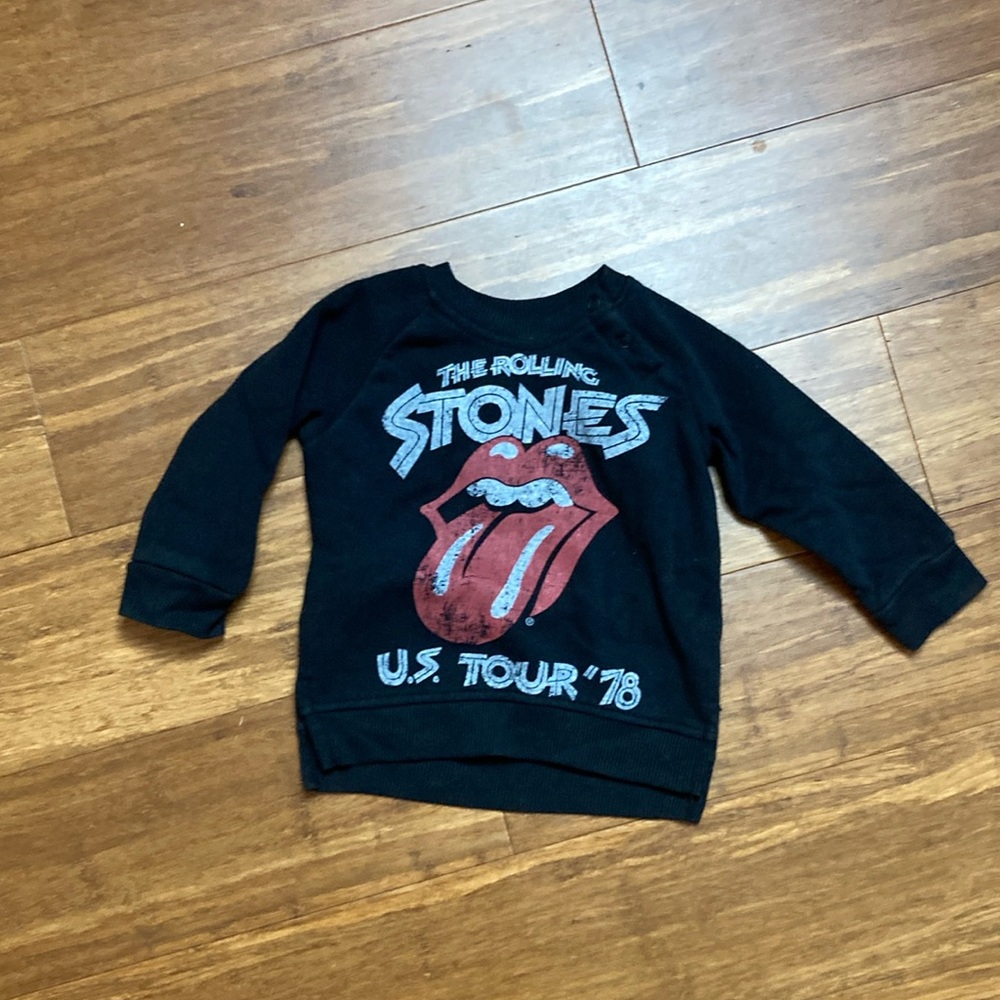 EUC Rolling Stones Black Super Soft Sweatshirt 12 Months